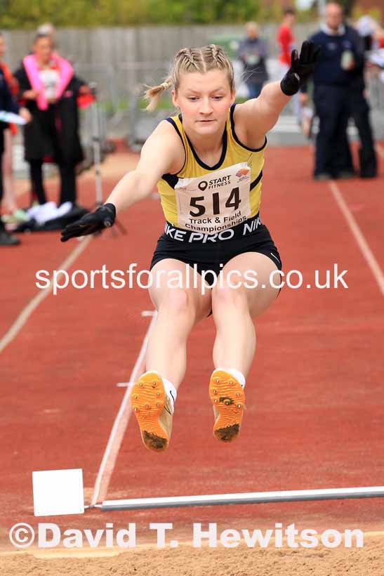 Womens Under-17s Long Jump, 2023 North Eastern Track and Field Champs., Middlesbrough Sports Village, Middlesbrough. Photo: David T. Hewitson/Sports for All Pics